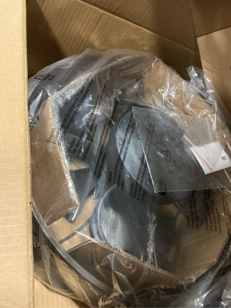 Condition photo showing New/Like New for Similar Caged Ceiling Fans with Lights,Vintage Victorian Rustic Crystal Fandelier,Low Profile Flush Mount,Small Enclosed Bladeless Ceiling Fan with Light for Bedroom,Kitchen,Living Room,Dining Room Black Gold Small-18INCH