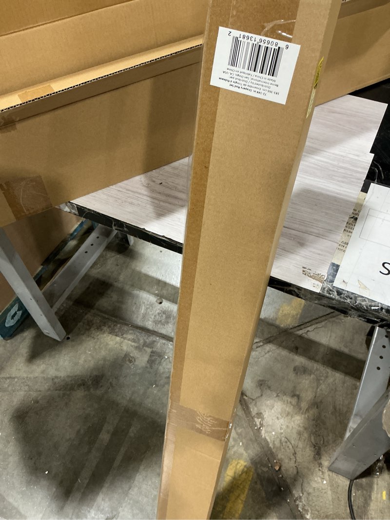 Condition photo showing New/Like New for decopolitan urn single rod set, 72-144-inch, antique black antique black 72-144-inch curtain rod