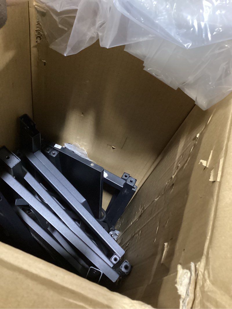 Condition photo showing As Is for Rolling TV Stand with Mount & 4 Fabric Drawers - TV Stand with Wheels for 32-75" TV, Entertainment Center & Console Table for Living Room or Bedroom, Modern Television Stand with Storage, Black Black 65"H (for 32-75" TV)
