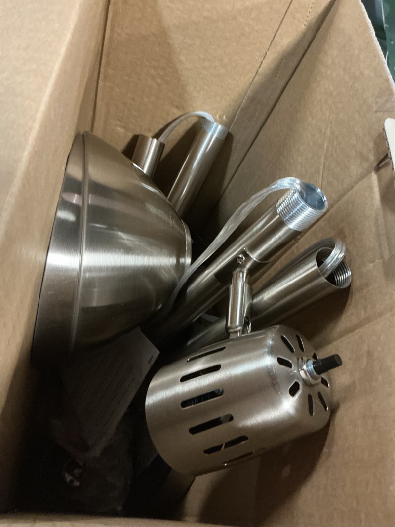 Condition photo showing As Is for allen + roth embleton 68-in brushed nickel multi-head floor lamp