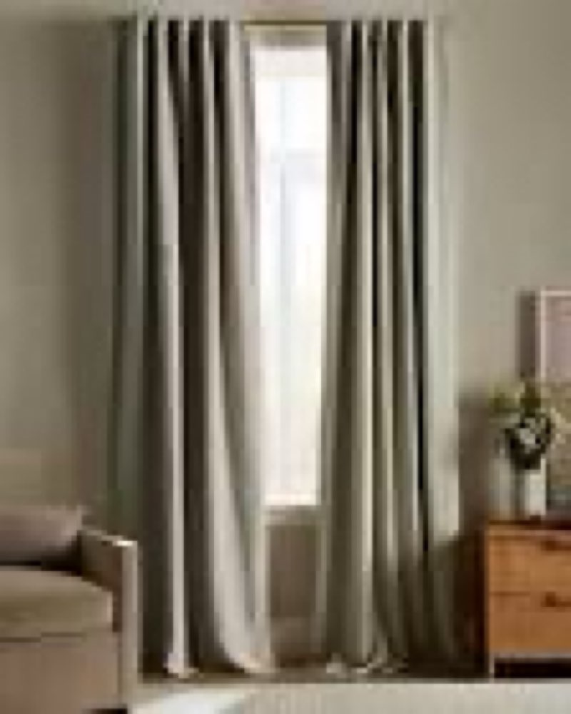 Quince European Linen Room Darkening Curtain - Single Panel 48x96 Flax