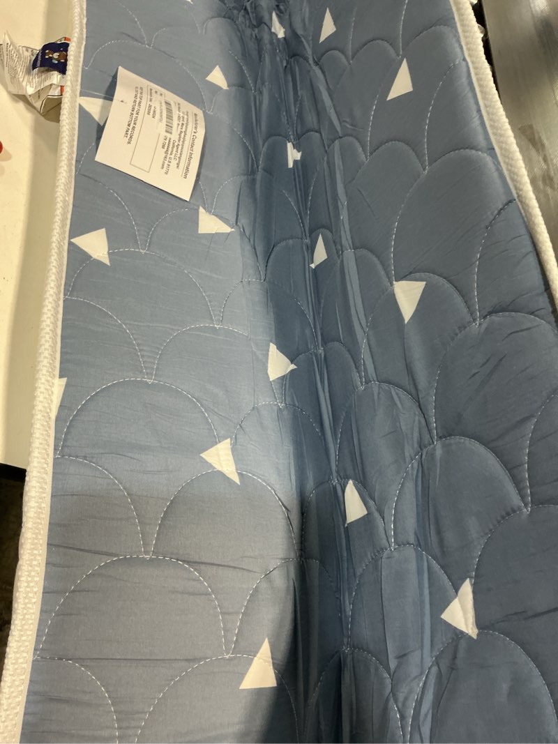 Condition photo showing As Is for Baby Bassinet Mattress 47x 23.6 inches- Firm Support and Comfort Premium Foam,Noiseless and Odorless,Hypoallergenic Small Crib Mattress, Fits Moses Basket, Dual Sided with Soft Breathable Fabric Blue 47x23.6x1.5