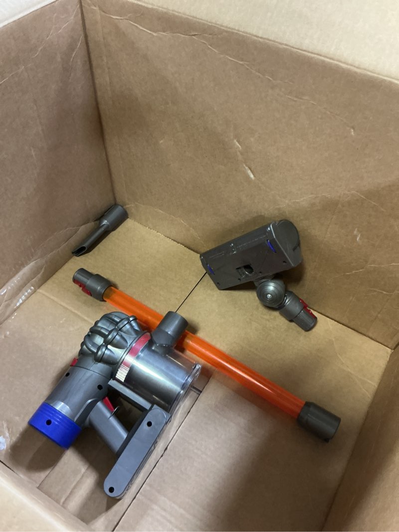 Condition photo showing As Is for casdon dyson cordless vacuum interactive & officially licensed toy dyson vacuum for children aged 3+ realistic role-play fun, purple and orange