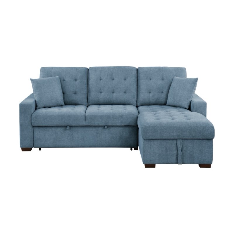 9816BU 2LLRC 2-Piece Sectional with Right Chaise, Pull-out Bed and Hidden Storage (Incomplete, Box 1/2 )