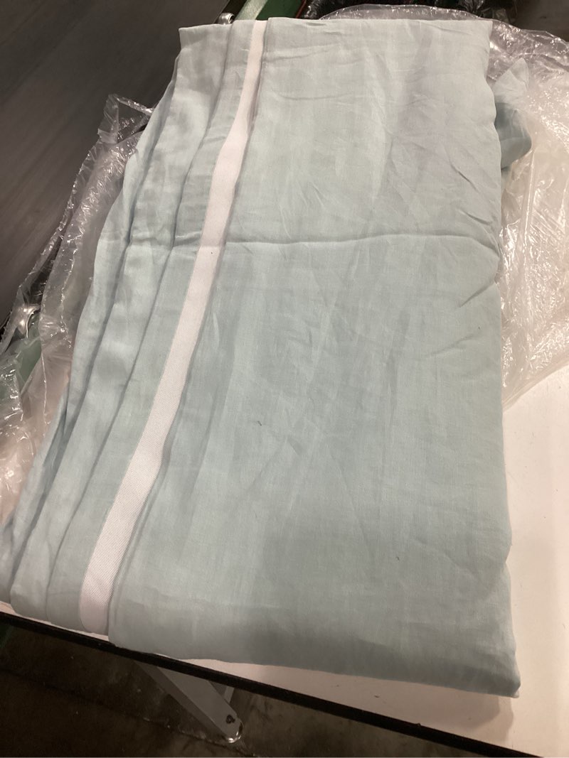 Condition photo showing Good Condition for european linen true blackout curtain blue 96 in x 120 in (quince) 
