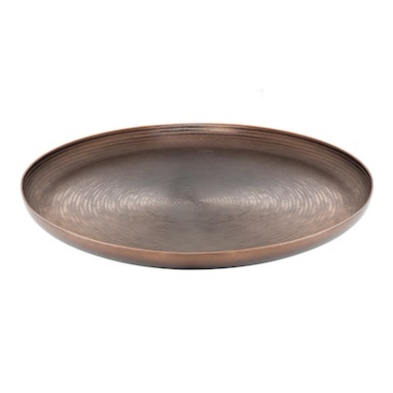 Kate and Laurel Stovring 16.12-in x 16.12-in Bronze Round Serving tray