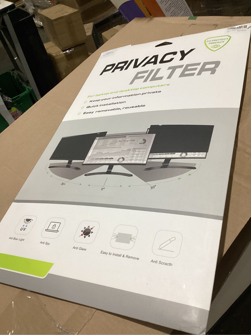 Condition photo showing As Is for zyy 2 pack computer monitor privacy screen 23 inch for 16:9 aspect ratio desktop, removable monitor anti glare & privacy filters, anti spy shield, uv screen protector, anti scratch film 2 pack: 23"(509x286mm)-16:9
