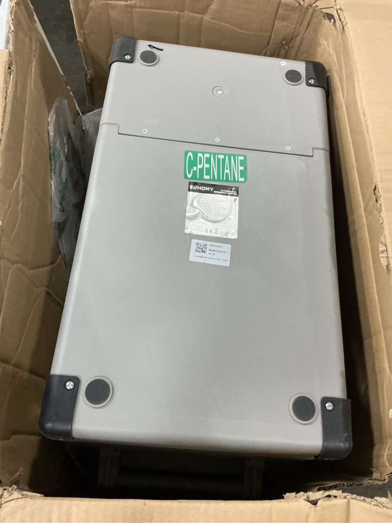 Condition photo showing As Is for euhomy 12 volt refrigerator, 38qt(35l) electric cooler, 12v fridge app control, 12v cooler -4?~68?, portable freezer 12/24v dc 100-240v ac for camping, travel, truck, home 37qt refrigerator