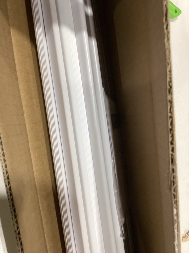 Condition photo showing New/Like New for 100% privacy l-shaped blades mini blinds for indoor windows 1" vinyl cordless window blinds for home, 24" w × 48" h - white white 24" w × 48" h