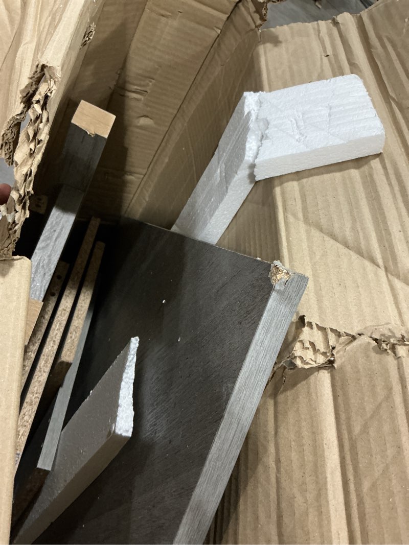 Condition photo showing As Is for Sauder Cottage Road Space Saving Corner Computer Desk, Mystic Oak Finish