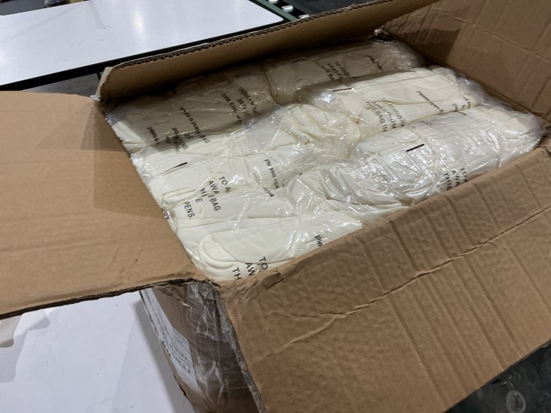 Condition photo showing As Is for liujiayi 100 pcs ivory stretch chair covers - premium polyester spandex slipcovers for wedding, party, banquet, dining & event chairs ivory 100pcs
