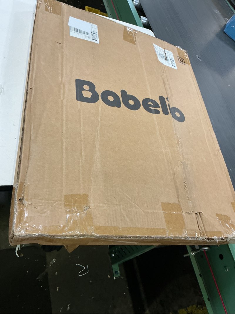 Condition photo showing New/Like New for babelio safety gate door fits for stairs, narrow and wide doorways with auto close, easy install, no drilling, pressure mounted for baby, child, pets, dog/puppy, 26''-40'', white white 30"tall 26"-40" wide
