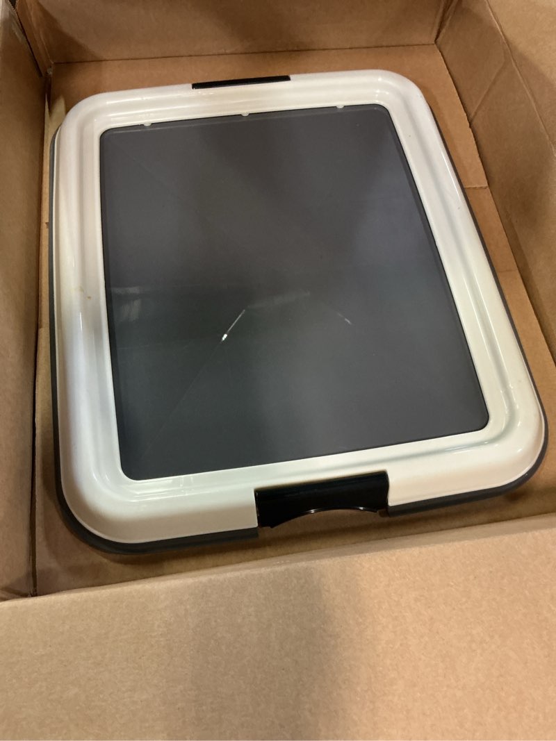 Condition photo showing Good Condition for iris usa pee pad holder for dogs and puppies, potty training tray with secured latches, non-skid feet, leak protection, easy clean surface, fits 14"x17" puppy pads size, dark gray dark gray 14" x 17"