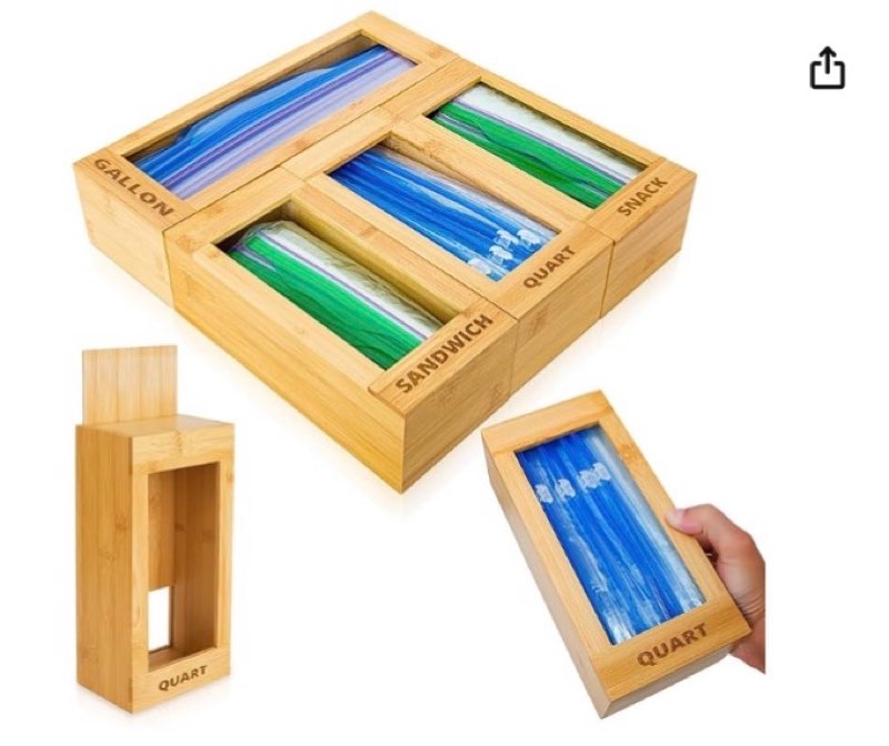 Kitchen Drawer Organizer, Expandable Ziplock Bag Storage Baggie Holder, Plastic Wrap Dispenser with 