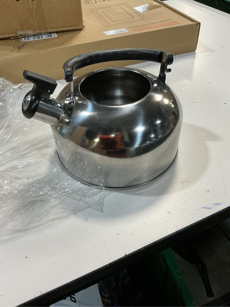 Condition photo showing As Is for metal kettle