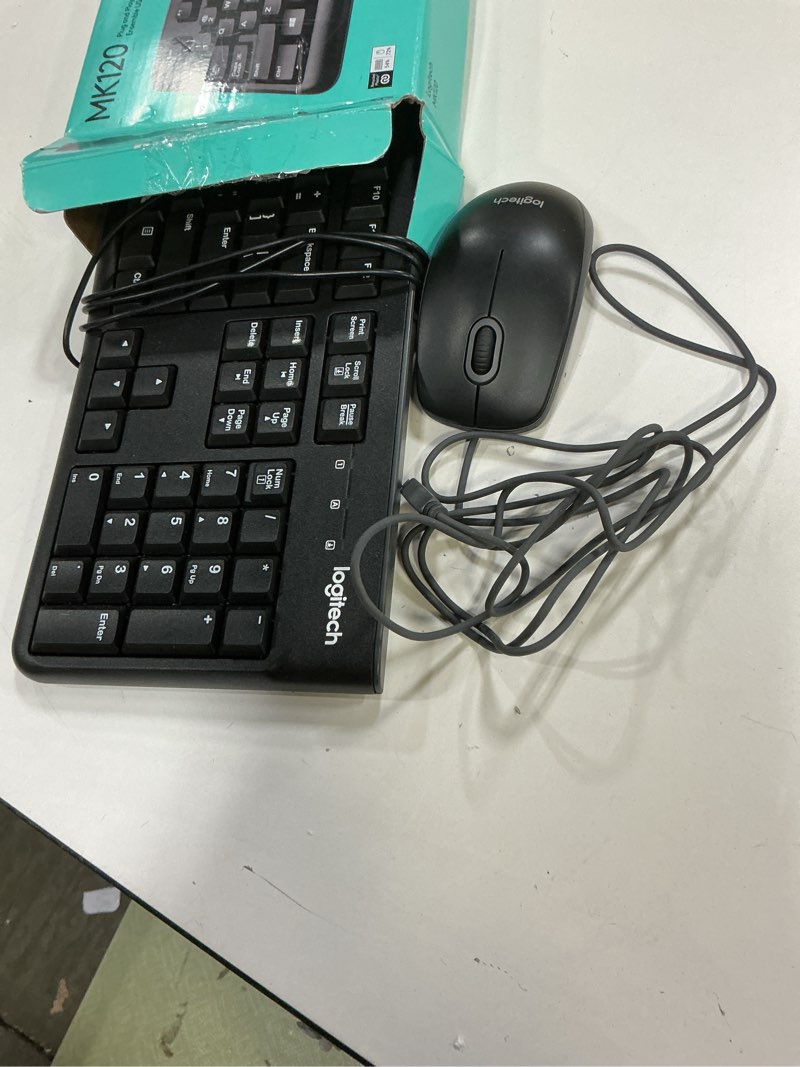 Condition photo showing Good Condition for Logitech MK120 Wired Keyboard and Mouse Combo for Windows, Optical Wired Mouse, Full-Size, USB, Compatible with PC, Laptop - Black