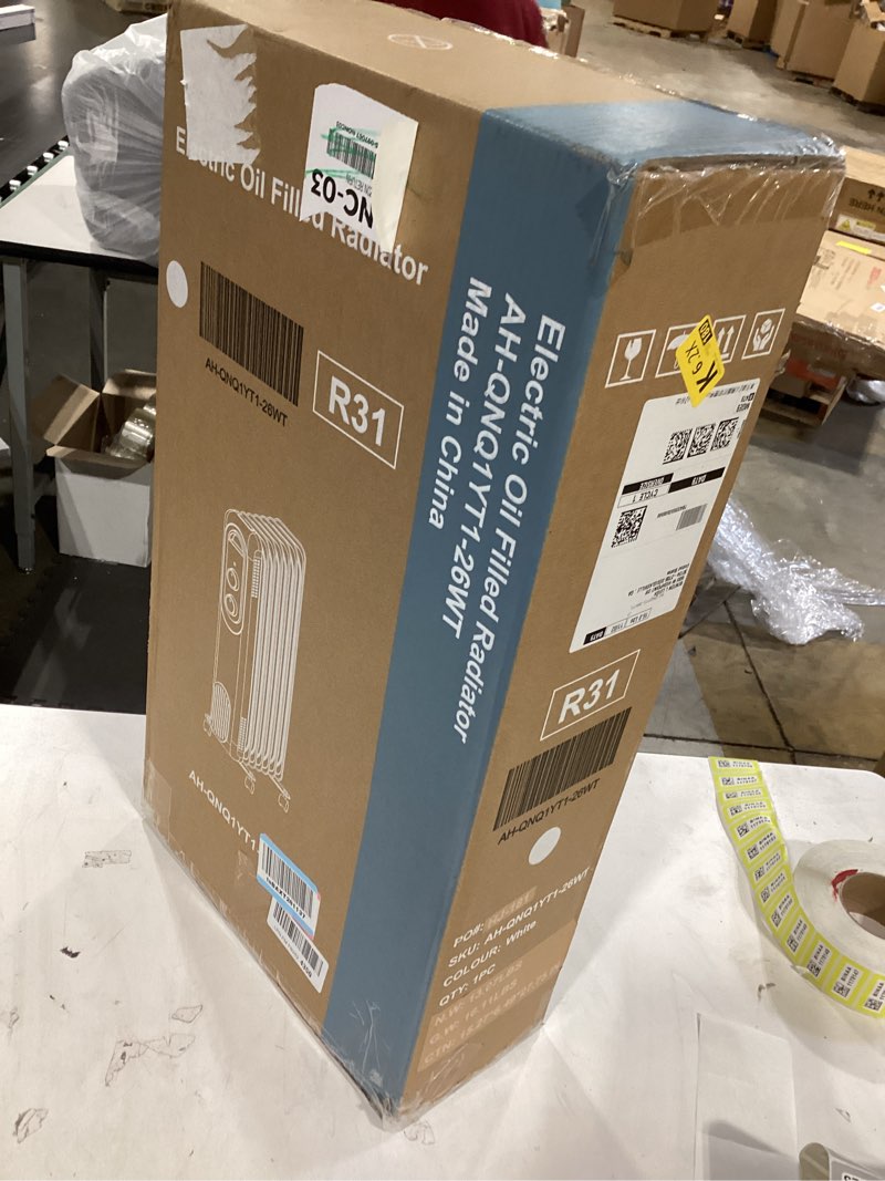 Sweetcrispy Oil Filled Radiator Heater for Indoor Use, 1500W with Adjustable Thermostat, 22.8 * 11.8