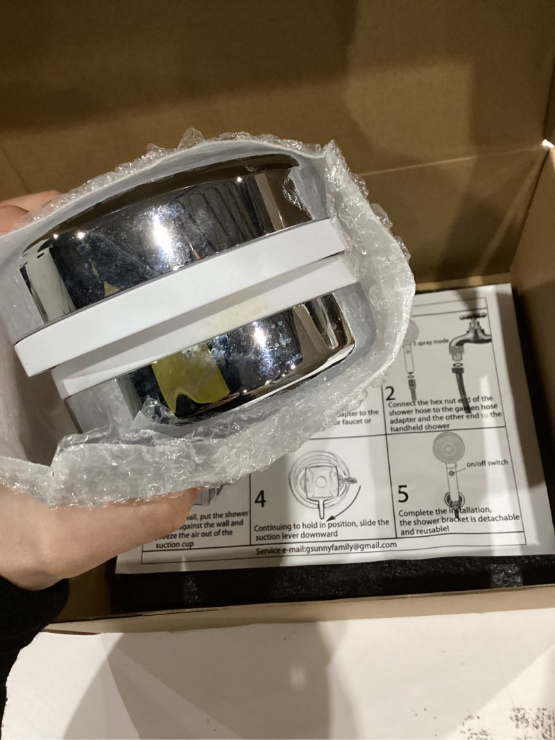 Condition photo showing Good Condition for RV Outdoor Shower Head Kit with Garden Hose Fitting and Suction Cup - RV Outside Shower - Easily Installed and Removed On Outside of Camper (Chrome, 100 Inches Hose) 100 Inches Hose Chrome