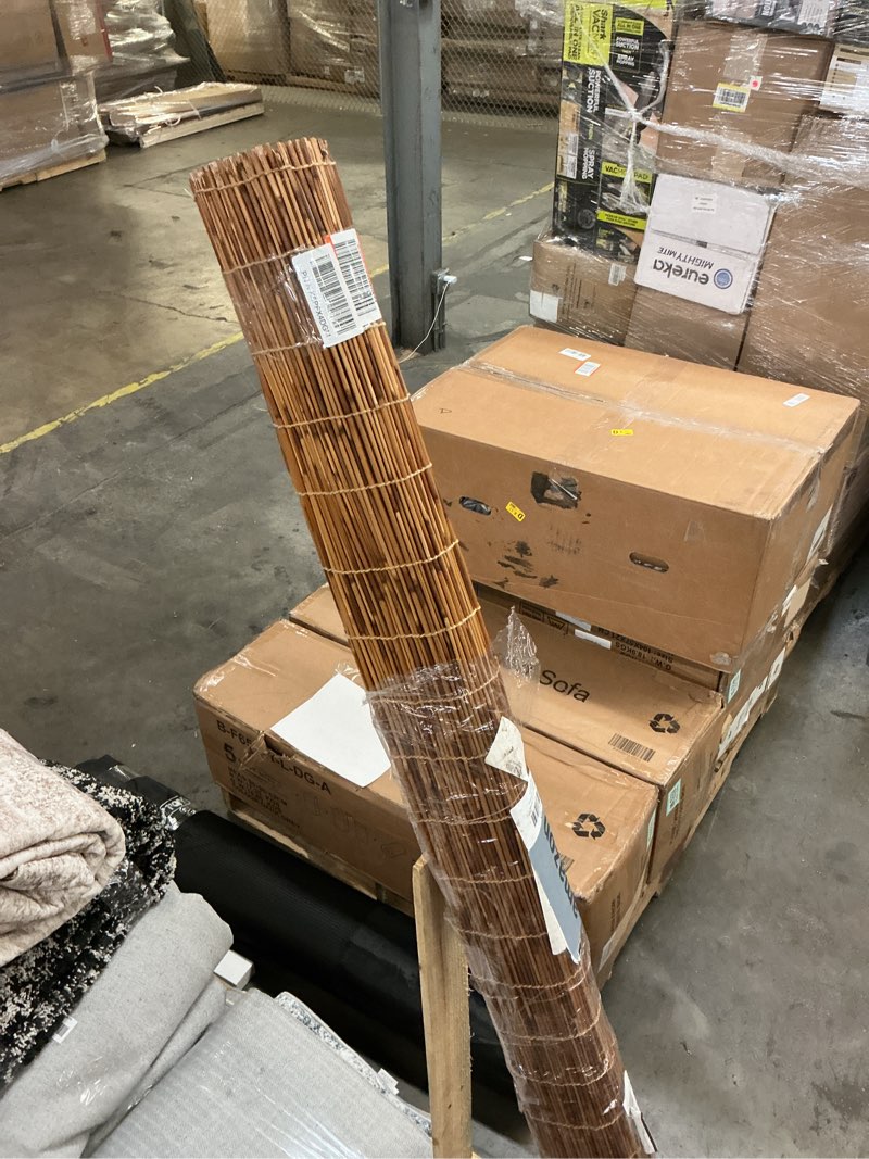 Condition photo showing As Is for bamboo blinds for porch