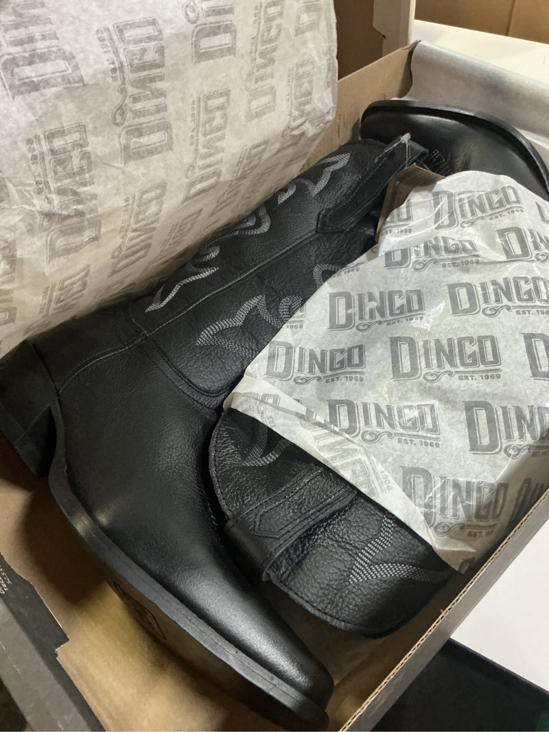 Condition photo showing Good Condition for dingo out west cowboy women's boots black smooth : 10 b - medium, leather