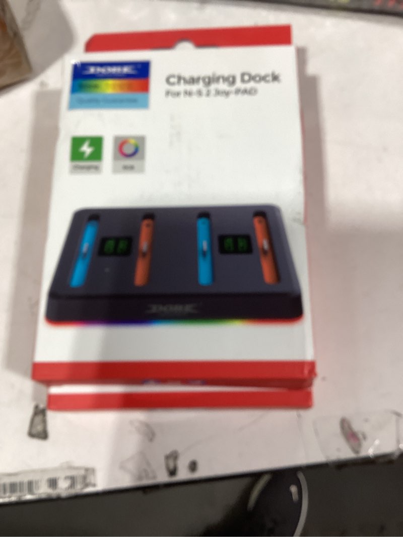Condition photo showing New/Like New for NexiGo Enhanced Controller Charger Dock Compatible with Nintendo Switch 2, Charging Station for Joy-Pads with Multiple RGB Light Modes, Sound Alerts, LED Indicators, Built-in Kickstand