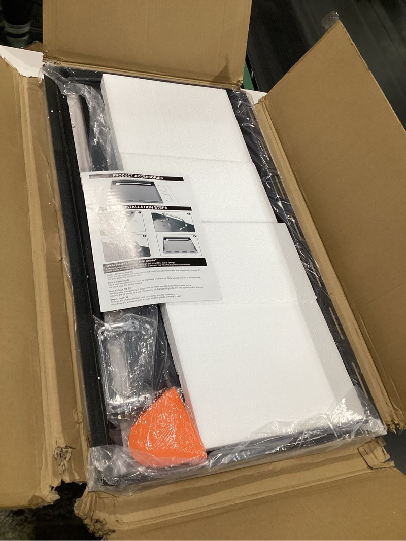 Condition photo showing As Is for Full-Size Griddle Inserts for Weber Genesis II 400 Series Gas Grill, Flat Top Grill Griddle for Weber GS4 Genesis II E-410 S-410 E-435 S-435 E-440 S-440, Replace for 6789 Ful Size Griddle 32.6" x 18.7" x 3"