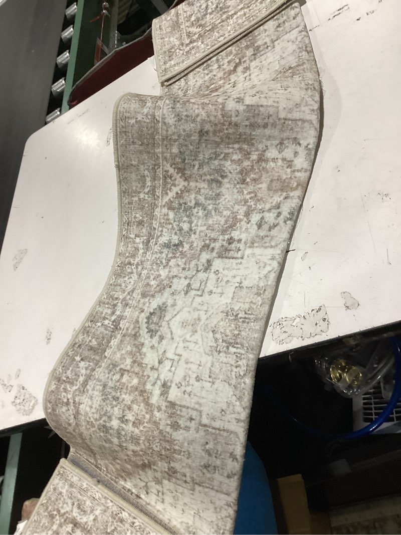 Condition photo showing Good Condition for purecozy 8x10 living room area rug brown washable vintage carpet non slip low pile bedroom traditional distressed large throw retro rug for dining room home office 8' x 10' (rectangular) brown