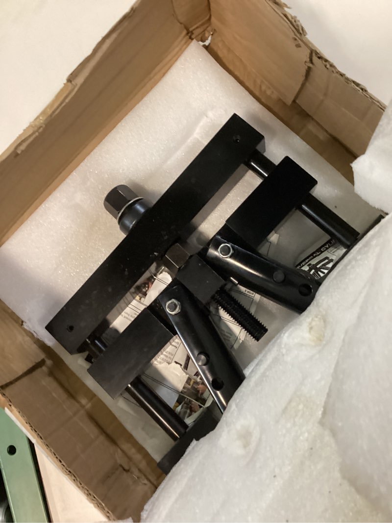 Condition photo showing As Is for universal cylinder liner puller assembly for mack cummins cat caterpillar, heavy duty engine liner puller tool, fits 3-7/8" to 6-1/4" bore, replaces pt-6400-c m50010-b 3376015