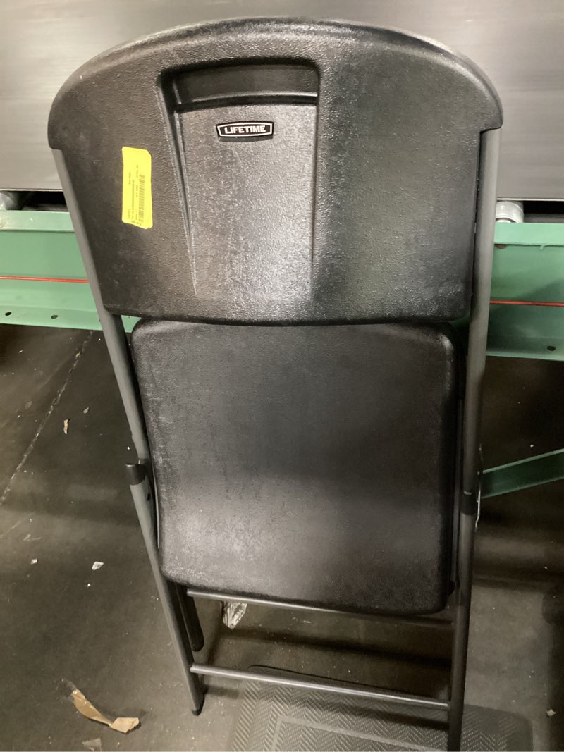 Condition photo showing Good Condition for lifetime commercial grade contoured folding chair, black