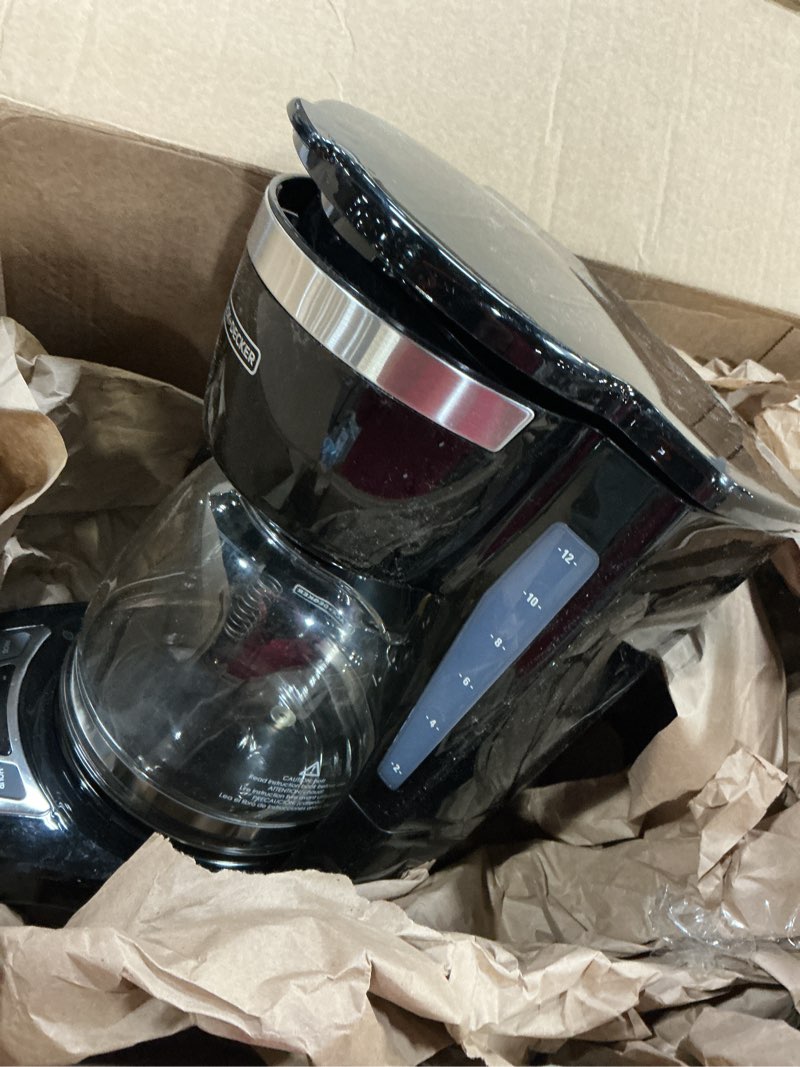 Condition photo showing Good Condition for BLACK+DECKER 12-Cup Digital Coffee Maker, Programmable, Washable Basket Filter, Sneak-A-Cup, Auto Brew, Water Window, Keep Hot Plate, Black Black coffeemaker
