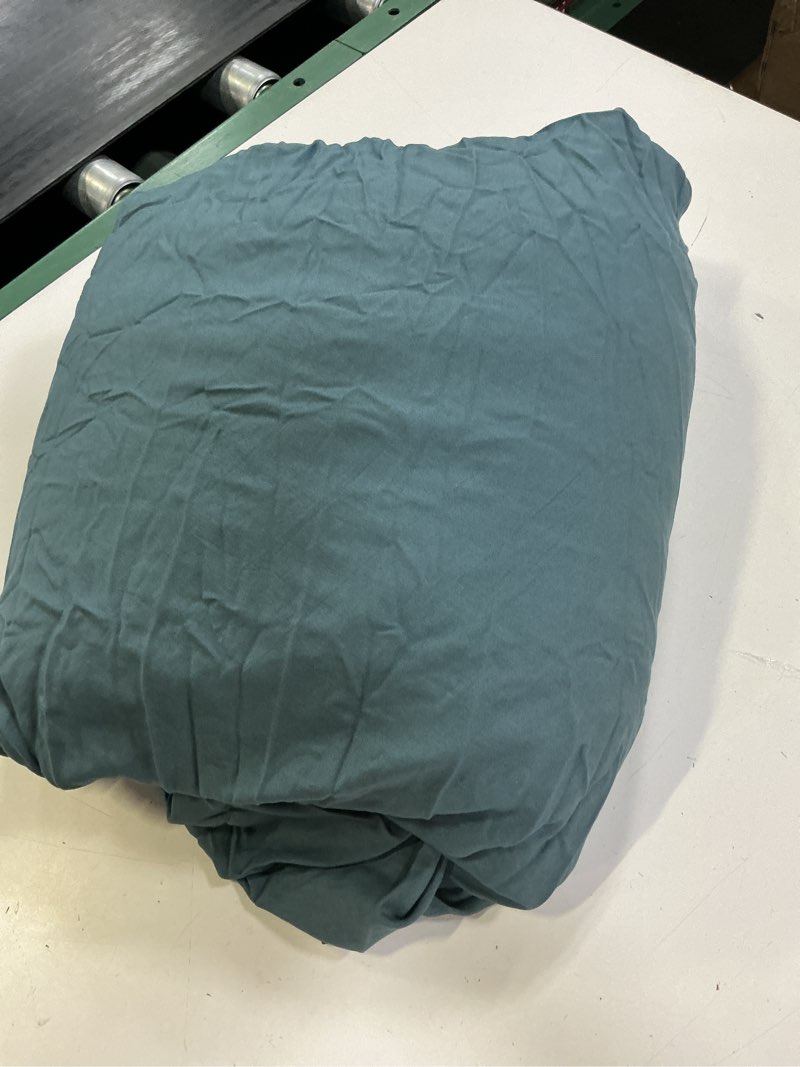 Condition photo showing As Is for bamboo fitted sheet set, king, ocean