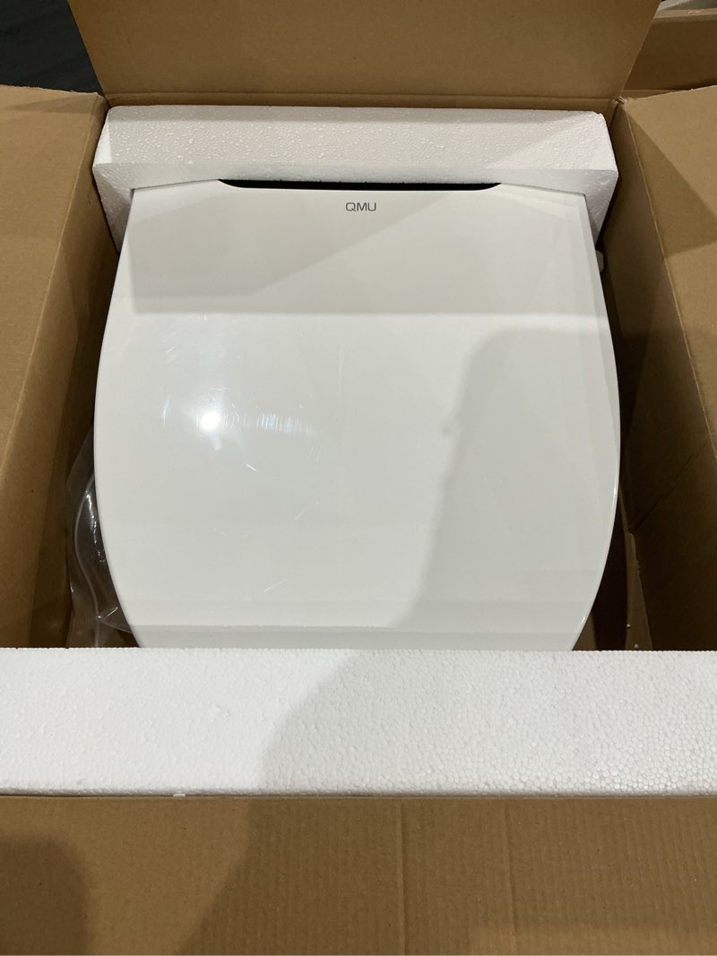 Condition photo showing Good Condition for qmu heated bidet toilet seat elongated with led display & remote control - smart soft close toilet seat electric bidet with dryer, warm water, feminine wash, self-cleaning nozzle, ipx4, white oval