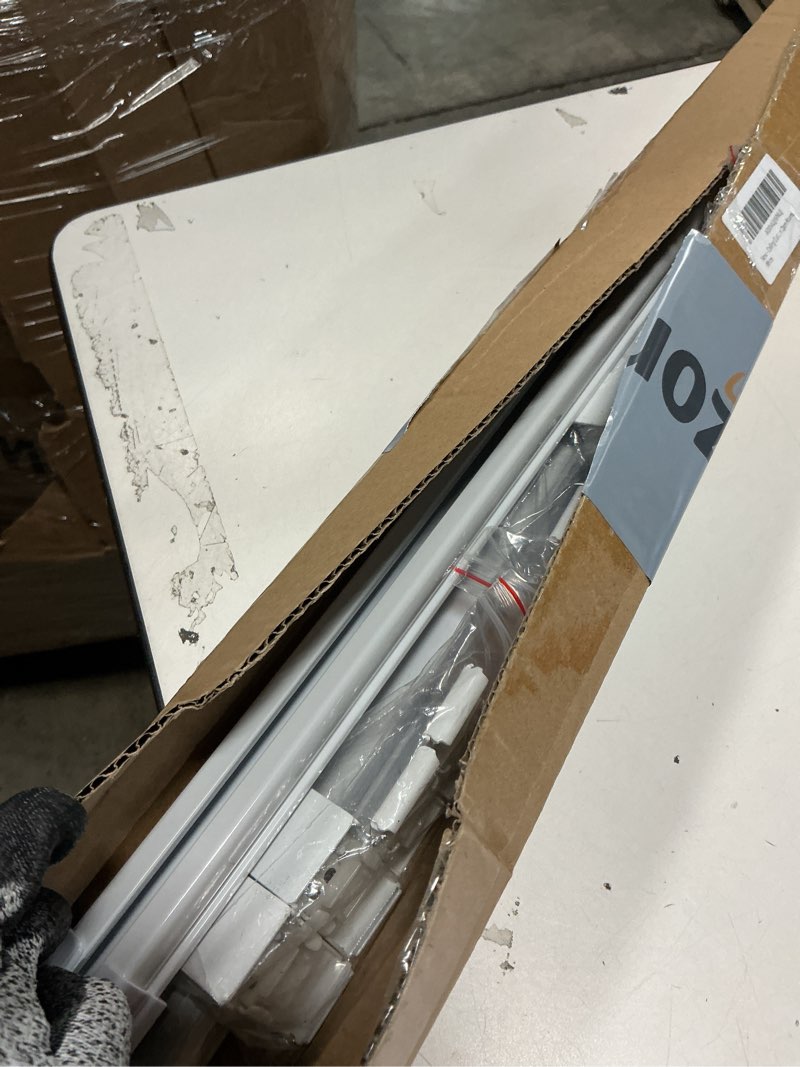 Condition photo showing Good Condition for 2-Pack Retractable Ceiling Track for Curtains, 2.95-4.92ft Each Mounted Ceiling Curtain Track, Telescoping Sliding Room Divider Curtain Rod with Hooks for Living room, Bedroom, Shower, RV, White 2.95-4.92 ft White