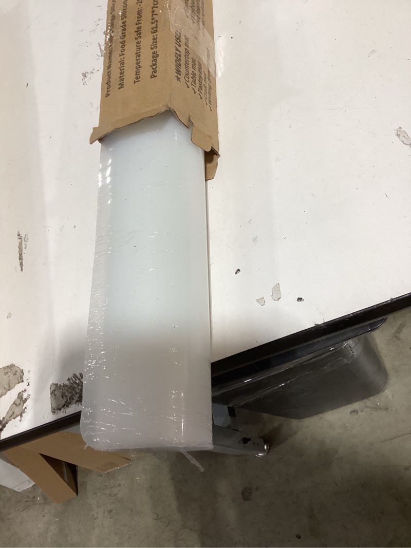 Condition photo showing New/Like New for 120"x24"(305cmx60cm) large silicone kitchen counter mat, heat resistant non-slip countertop protector, waterproof multipurpose mat for kitchen island, semitransparent translucent 120"l x 24"w