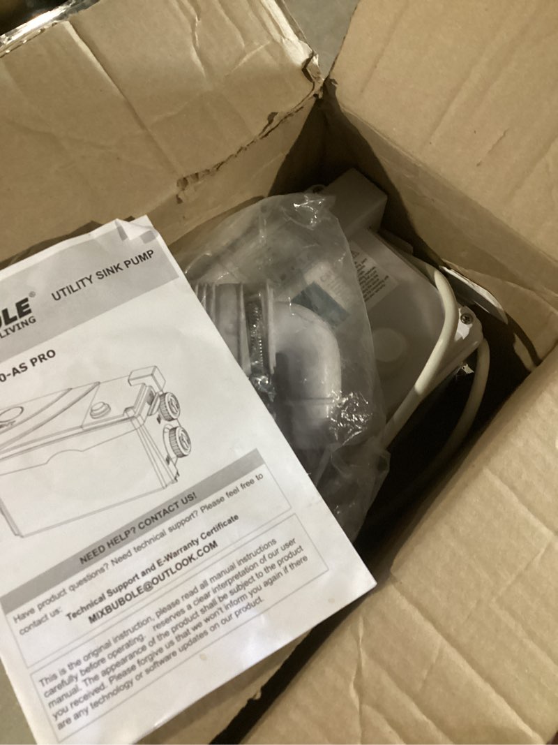 Condition photo showing Good Condition for 500W Utility Sink Pump with PCB Function Upgrade Structure Upflush to 23FT 1600GPH Under Sink Pump with 3 Water Inlets 1 Outlet Macerating Toilet System for Sink Shower Urinal Kitchen Basement FLO300-AS PRO