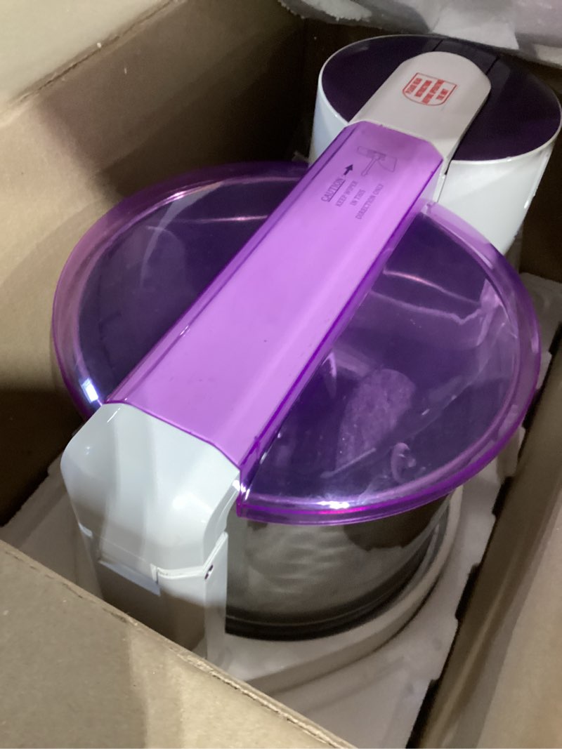 Condition photo showing New/Like New for Ultra Grind+ Gold 2 Liter Table Top Wet Grinder with Atta Kneader, 110 Volt- Purple color