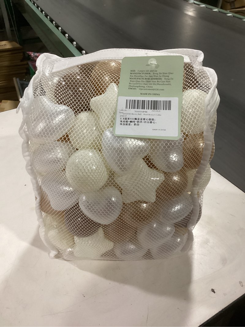 Condition photo showing New/Like New for GOGOSO Brown Ball Pit Balls for Toddlers Baby Kids, Pearl Balls for Ball Pit, Themed Party, Bounse House, Birthday,100 pcs, Pearl Brown+ Coffee