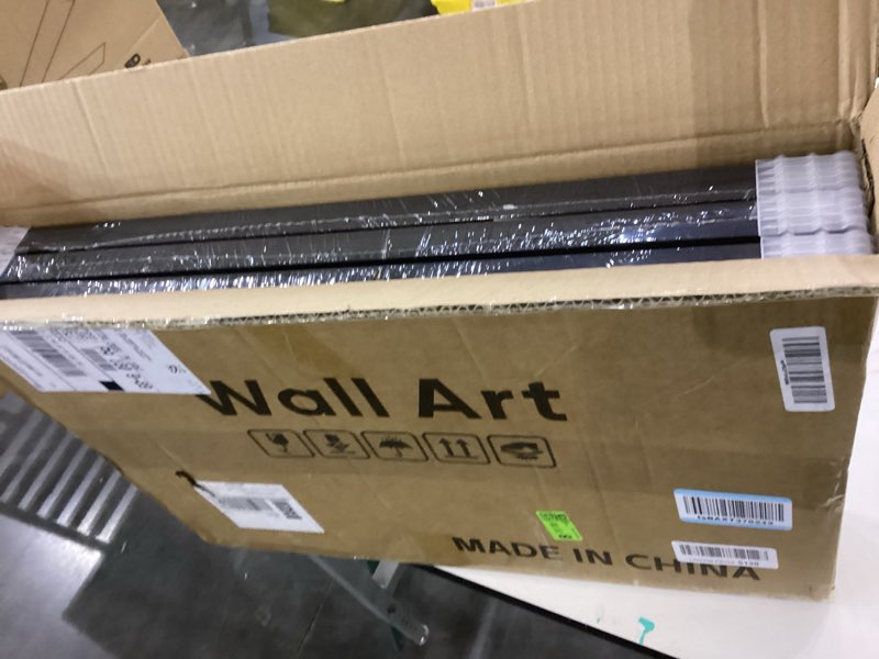 Framed Black and White Abstract Wall Art, 3 Piece Canvas Prints Paintings Artwork for Walls, Modern 