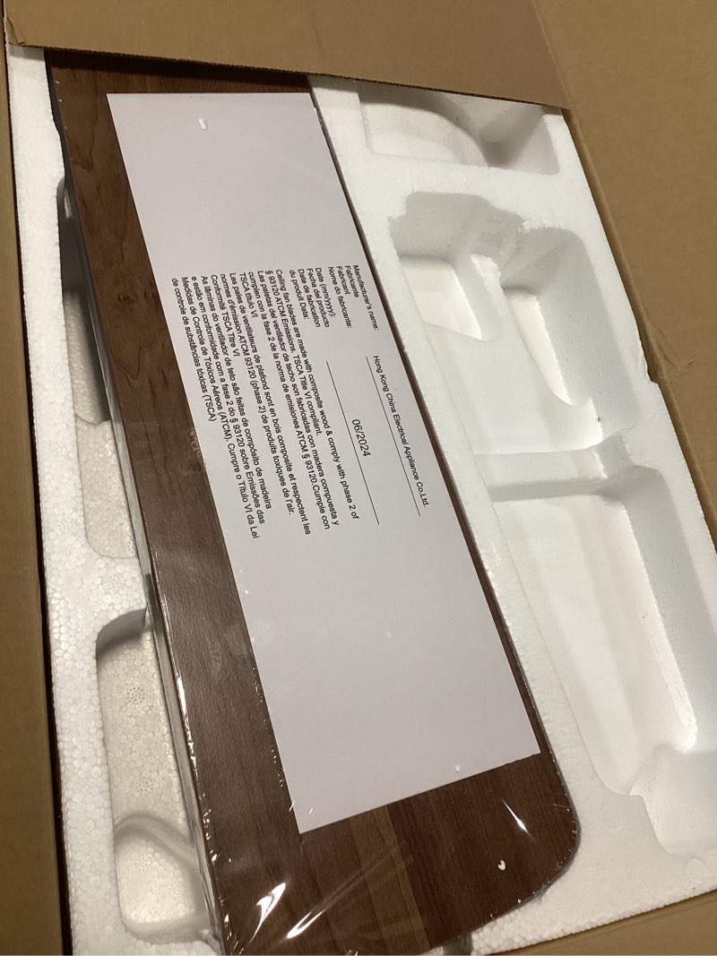 Condition photo showing New/Like New for Harbor Breeze Armitage 52  LED Flush Mount Ceiling Fan w/ Light Kit)- NEW