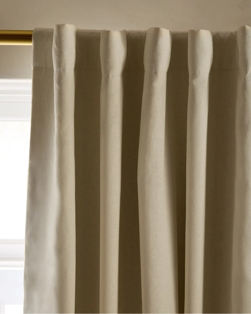 European Linen Room Darkening Curtain Ivory 48”x96”