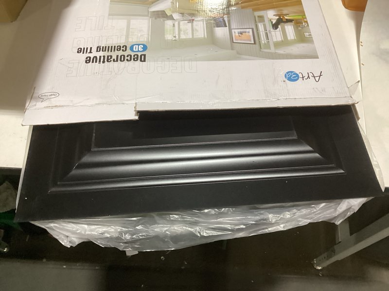 Condition photo showing Good Condition for Art3d 12-Pack Square Black Drop Ceiling Tile 2ft x 2ft, PVC Ceiling Panel 24 x 24in. 24*24 Black 12