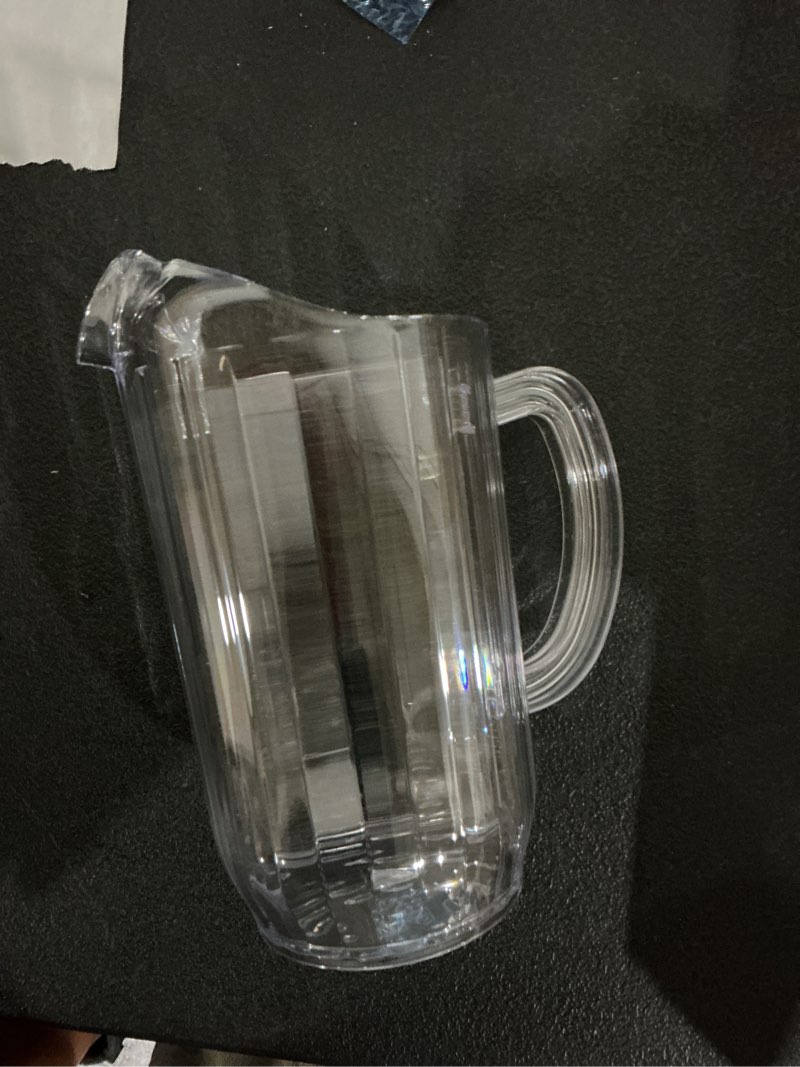 Condition photo showing Good Condition for mifoci 24 pack 48oz acrylic pitcher with spout clear water carafe bulk fridge jug juice containers with handle for iced tea, sangria, lemonade, juice, milk, coffee and homemade beverage