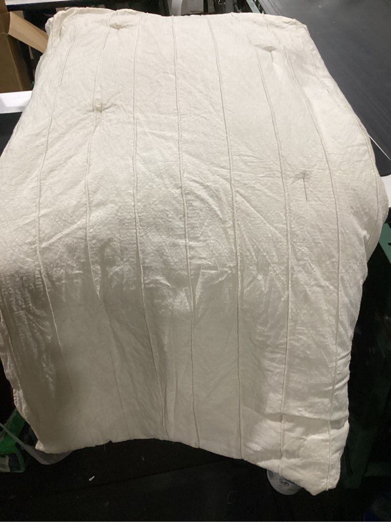 Condition photo showing As Is for king stitch stripe comforter set tan - hearth & hand™ with magnolia