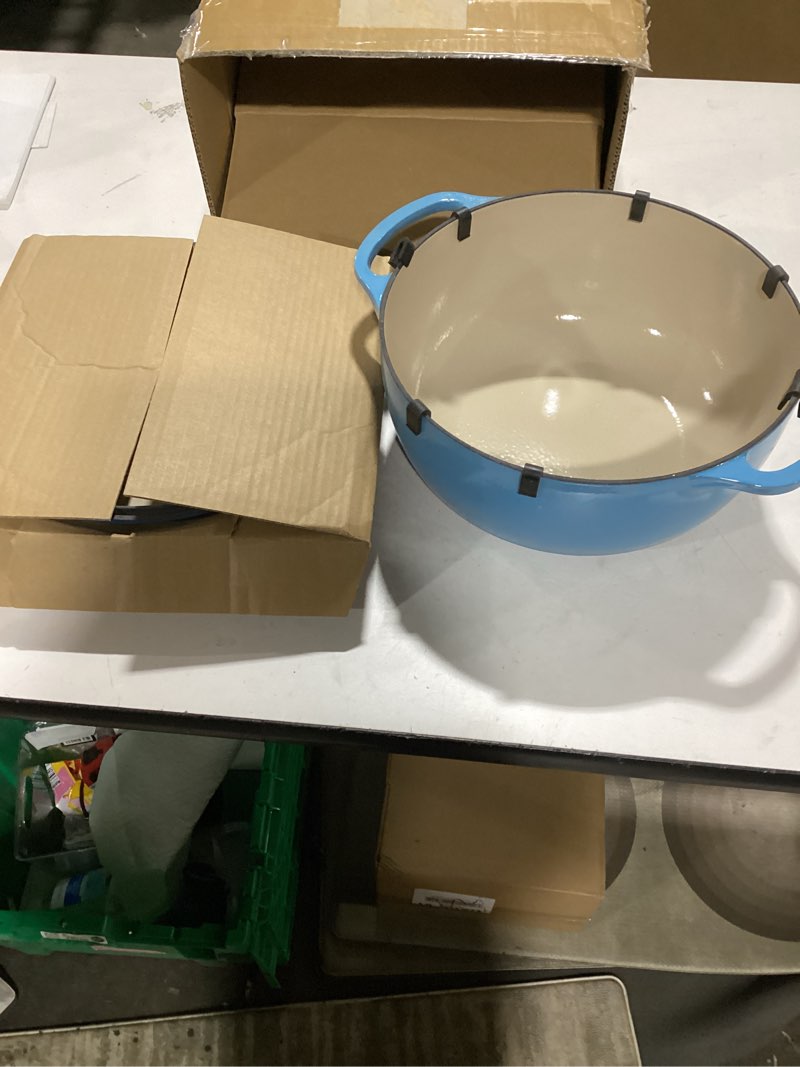 Lodge 6 Quart Enameled Cast Iron Dutch Oven with Lid – Dual Handles – Oven Safe up to 500° F or on S