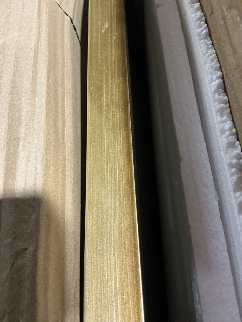 Condition photo showing Good Condition for Vintage Arched Bathroom Mirror, 48"x 30" Retro Wall Mounted Vanity Mirror with Carved Pattern Top and Aluminum Frame, Antique Decorative Mirror for Hanging or Leaning 48"L x 30"W