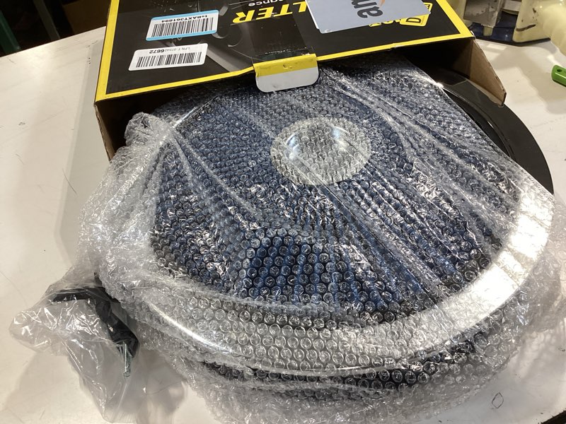 Condition photo showing Good Condition for 14" x 3" round air cleaner filter assembly kit with high- flow thru lid washable & reusable for caburetor lid 5-1/8" carb neck compatible with ford/gmc/chevy sbc bbc (blue)