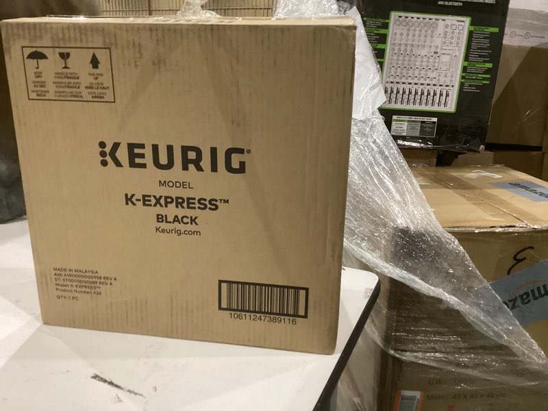 Condition photo showing As Is for Keurig K-Express Single Serve K-Cup Pod Coffee Maker, 3 Brew Sizes, Strong Button Feature, 42oz Removable Reservoir, Black