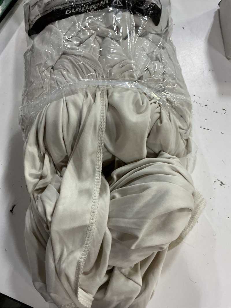 Condition photo showing Good Condition for 10x10ft wrinkle free beige backdrop curtains for parties, 2 panels 5x10ft silky polyester photo backdrop drapes back drop cloth drapery for wedding birthday photography background beige 10ftx10ft