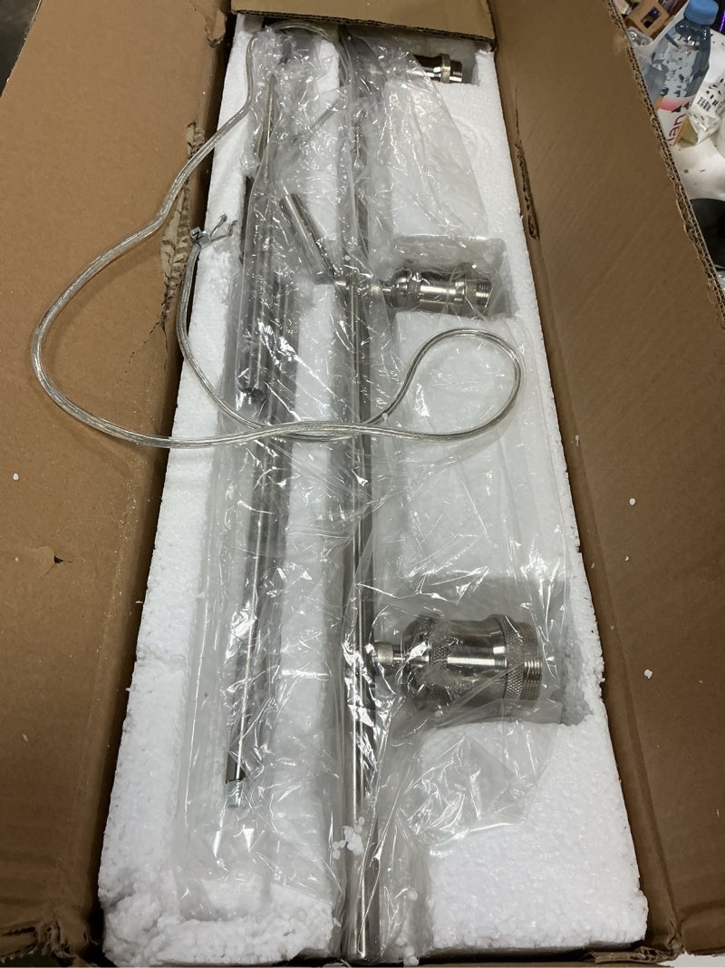 Condition photo showing As Is for Modern Brushed Nickel Kitchen Island Lighting, Clear Seeded Glass Linear Chandelier, 3 Lights Pendant Light Fixture for Kitchen Island Dining Room 3 lights Brushed Nickel