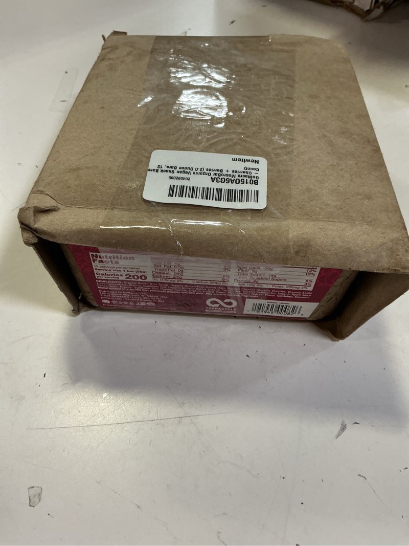Condition photo showing New/Like New for GoMacro MacroBar Organic Vegan Snack Bars - Cherries + Berries (2.0 Ounce Bars, 12 Count)( Best By 15/Nov/2026) 